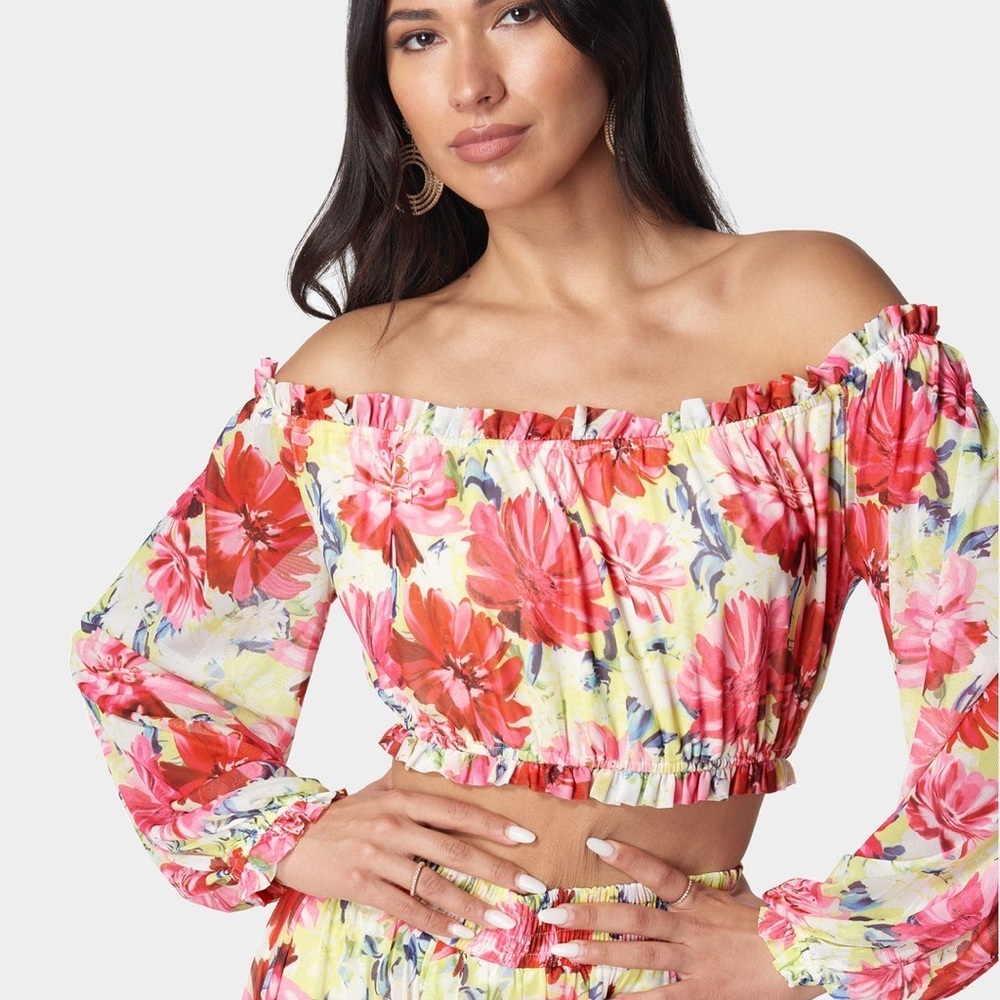 Bebe romantic off-the-shoulder lined top! XS!